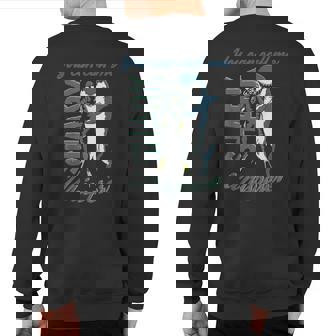 Shark Whisperer Diving Quote Ocean Lover Scuba Diver Sweatshirt Back Print | Mazezy
