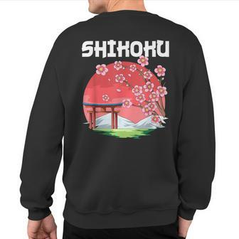 Shikoku Kyokujitsuki Sakura Japan Sweatshirt Back Print | Mazezy
