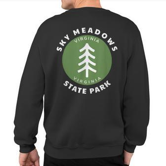 Sky Meadows State Park Virginia Va Forest Tree Badge Sweatshirt Back Print | Mazezy