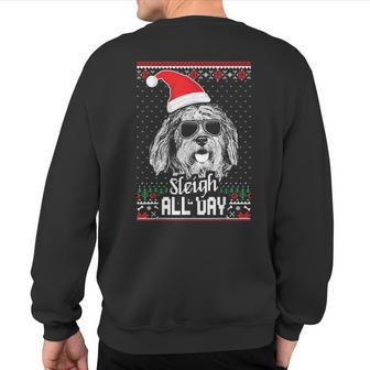 Sleigh All Day Bergamasco Shepherd Christmas Sweatshirt Back Print | Mazezy