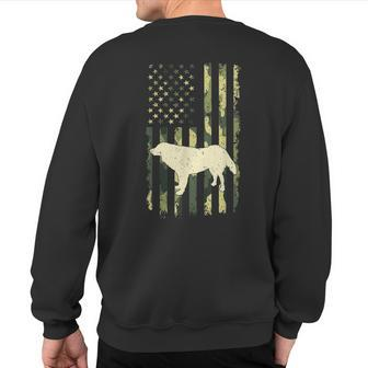 Slovak Cuvac Camouflage American Flag Sweatshirt Back Print | Mazezy