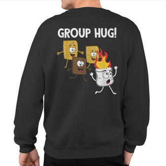 Smores Group Hug S'mores Camping Food Marshmallows On Fire Sweatshirt Back Print - Thegiftio UK