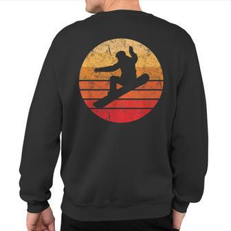 Snowboarder Snowboard Snowboarding Vintage Sunset Sweatshirt Back Print | Mazezy