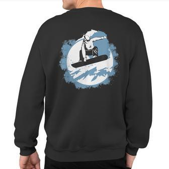 Snowboarding Mountain Wintersports Ski Sweatshirt Back Print | Mazezy