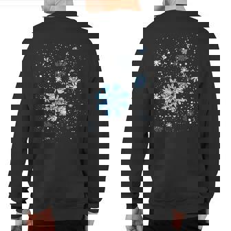 Snowflakes Winter For Ski And Snowboard Freak Sweatshirt Back Print | Mazezy