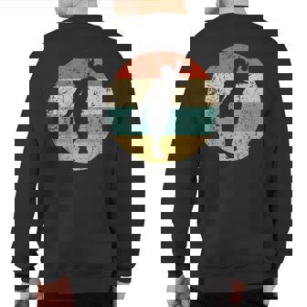 Softball Pitcher Silhouette Retro Softball Player Sweatshirt Back Print - Thegiftio