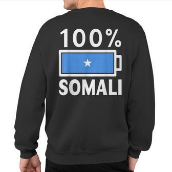 Somalia Flag 100 Somali Battery Power Sweatshirt Back Print | Mazezy