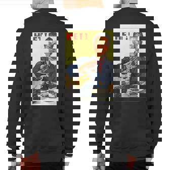 Soviet Ussr Propaganda Cccp Vintage Poster No Retro Ussr Sweatshirt Back Print | Mazezy