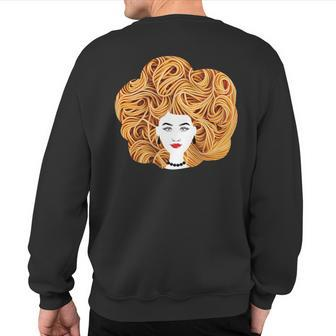 Spaghetti Pasta Natural Hair Sweatshirt Back Print | Mazezy