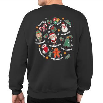 Speech Language Pathologist Slp Santa Squad Christmas Sweatshirt Back Print - Seseable