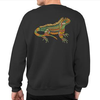Spiritual Iguana Magical Ornamental Reptile & Lizard Sweatshirt Back Print | Mazezy