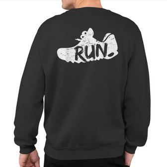 Sports Shoe Run Fun Running For Runner Sweatshirt Back Print - Seseable