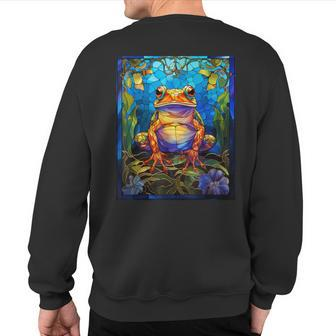 Stained Glass Style African Bullfrog Sweatshirt Back Print | Mazezy