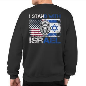 I Stand With Israel Us Support Lion Love Israeli Brotherhood Sweatshirt Back Print - Monsterry DE