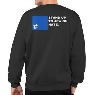 Stand Up To Jewish Hate Blue Square Support Israel Sweatshirt Back Print | Mazezy DE
