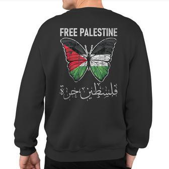 I Stand With Palestine Quote A Free Palestine Sweatshirt Back Print | Mazezy