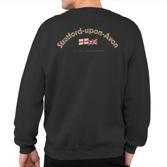 Stratford-Upon-Avon City Name Vintage Uk Flag British Flag Sweatshirt Back Print | Mazezy