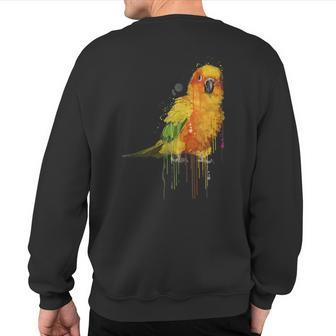 Sun Conure Cute Conure Parrot Sweatshirt Back Print | Mazezy