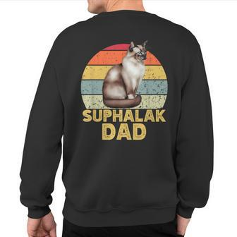 Suphalak Cat Dad Retro Vintage Cats Lover & Owner Sweatshirt Back Print | Mazezy UK