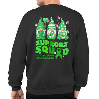 Support Squad Stem Cell Donor Awareness Ribbon Gnome Sweatshirt Back Print | Mazezy