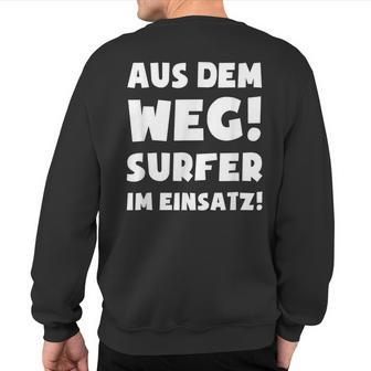 Surfer In Use Windsurfing Wave Riding Surfing Sweatshirt Back Print | Mazezy