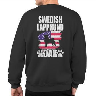 Swedish Lapphund Dad Dog Lover American Us Flag Sweatshirt Back Print | Mazezy AU