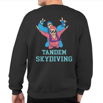 Tandem Skydiving Duo Parachuting Formation Idea Sweatshirt Back Print | Mazezy