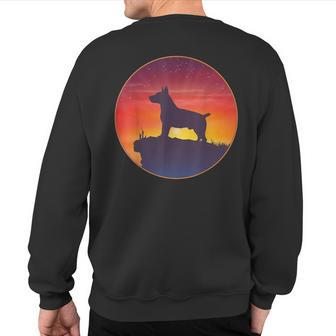 Teddy Roosevelt Terrier Dog Sunset Sweatshirt Back Print | Mazezy