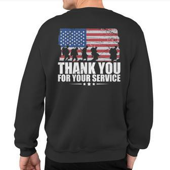 Thank You For Your Services Patriotic Veterans Day For Men Sweatshirt Back Print | Mazezy