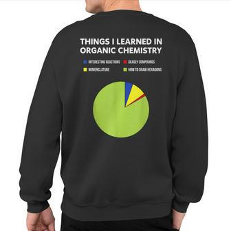 Things I Learn In Organic Chemistry Chemistry Student Sweatshirt Back Print | Mazezy