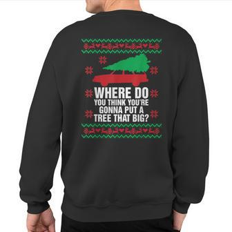 Where Do You Think You're Christmas Couple Matching Family Sweatshirt Back Print - Seseable