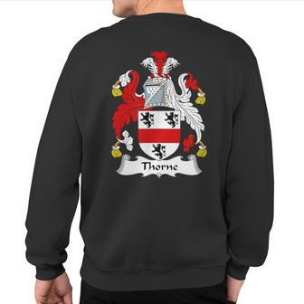 Thorne Coat Of Arms Family Crest Sweatshirt Back Print | Mazezy