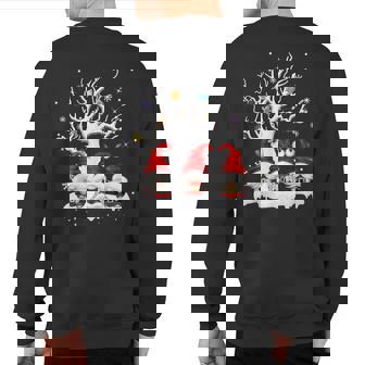 Three Nordic Gnomes Winter Christmas Swedish Elves Xmas 2023 Sweatshirt Back Print - Thegiftio