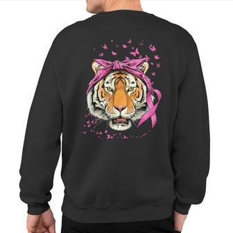 Tiger Breast Cancer Awareness Breast Cancer Survivors Sweatshirt Back Print | Mazezy