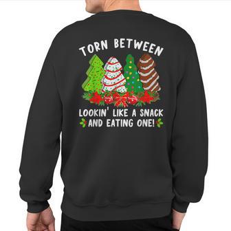 Tis' The Season Christmas Tree Cakes Looking Like A Snack Sweatshirt Back Print - Thegiftio UK