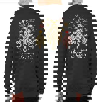 Tis The Season To Be Reading Librarian Christmas Tree Sweatshirt Back Print | Seseable UK