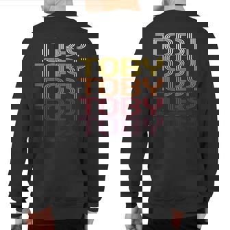 Toby Retro Wordmark Pattern Vintage Style Sweatshirt Back Print | Mazezy