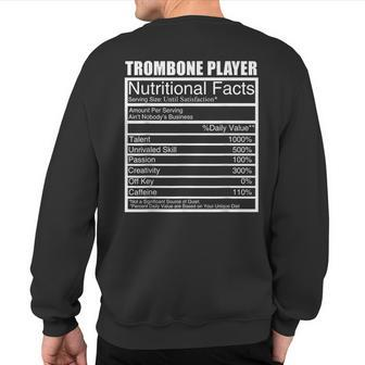 Trombone Apparel Trombone Lover Trombone Player Sweatshirt Back Print | Mazezy