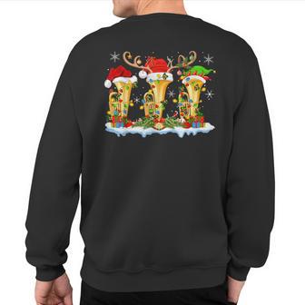 Tuba Music Lover Xmas Lighting Tuba Christmas Sweatshirt Back Print - Thegiftio UK