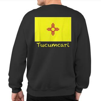 Tucumcari New Mexico Usa Flag Souvenir Sweatshirt Back Print | Mazezy
