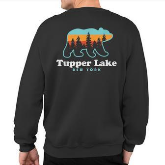 Tupper Lake Ny Adirondacks New York Bear Sweatshirt Back Print | Mazezy