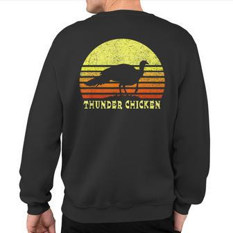 Turkey Hunting Retro Sunset Upland Bird Hunter Thanksgiving Sweatshirt Back Print | Mazezy