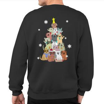 Ugly Christmas Sweater Dog Tree Xmas Dog Sweatshirt Back Print - Thegiftio UK