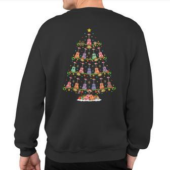 Ukulele Guitar Xmas Lighting Santa Ukulele Christmas Tree Sweatshirt Back Print - Thegiftio UK