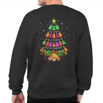 Ukulele Music Uke Mele Kalikimaka Christmas Tree Songs Aloha Sweatshirt Back Print - Thegiftio UK