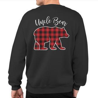 Uncle Bear Pajama Red Buffalo Xmas Family Christmas Sweatshirt Back Print - Thegiftio UK