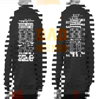 Never Underestimate A Dad With Mason Skills Bricklayer Sweatshirt Back Print - Thegiftio UK