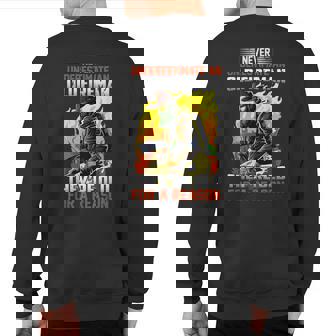 Never Underestimate A Firefighter Fireman Rescue Sweatshirt Back Print - Thegiftio UK