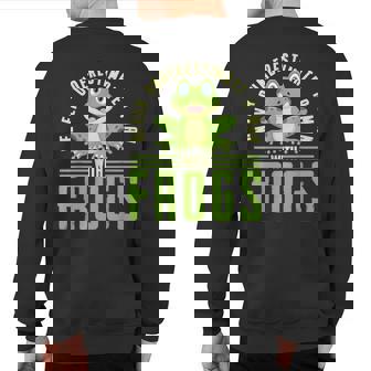 Never Underestimate A Man With Frogs Toad Frog Sweatshirt Back Print - Thegiftio UK
