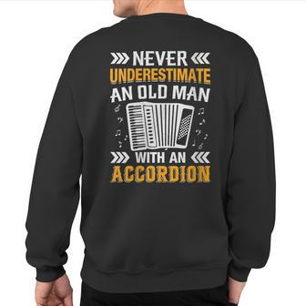 Never Underestimate An Old Man With An Accordion Men's Sweatshirt Back Print - Thegiftio UK